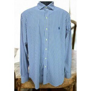 Polo Ralph Lauren Mens Performance Purple Check Shirt Large